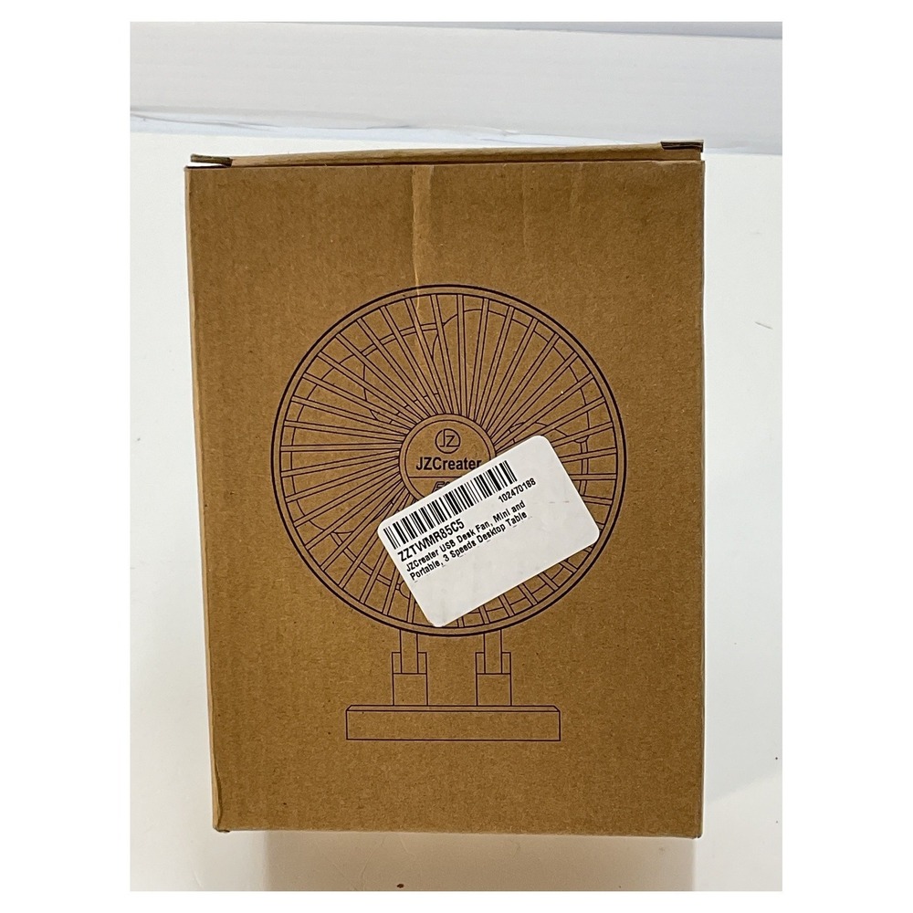 JZCreater USB‎ Desk Fan Mini Portable 5 Speed Black